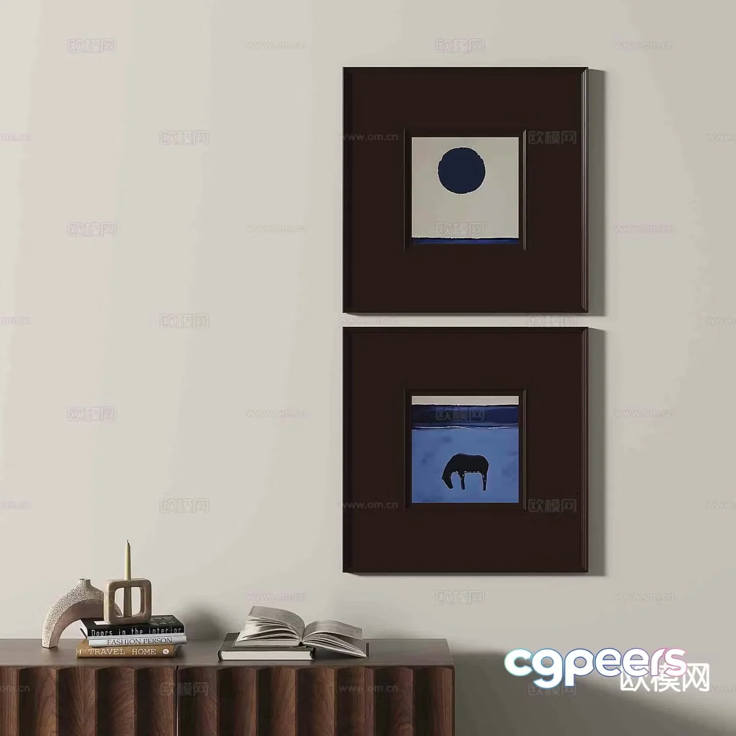 Medieval style hanging painting decorative painting 3d model