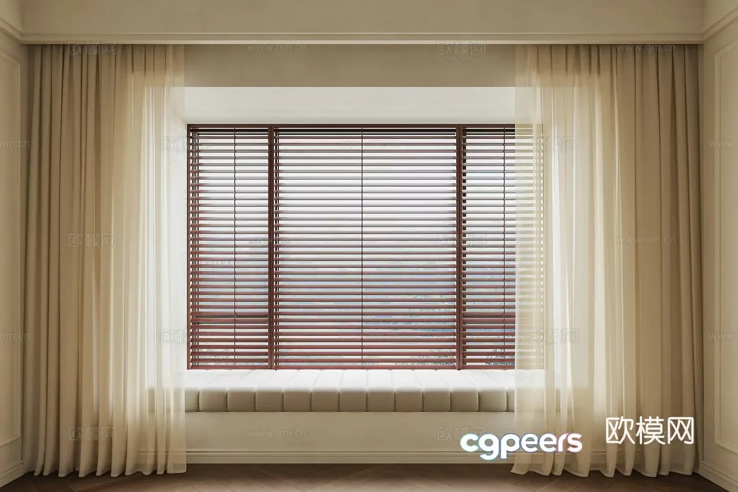 French medieval curtains gauze curtains fabric curtains pull curtains venetian blinds blinds medieval windows 3D model