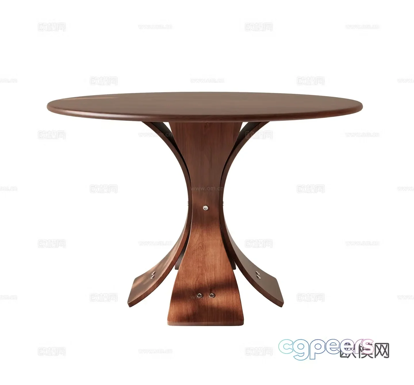 solid wood dining table 3d model