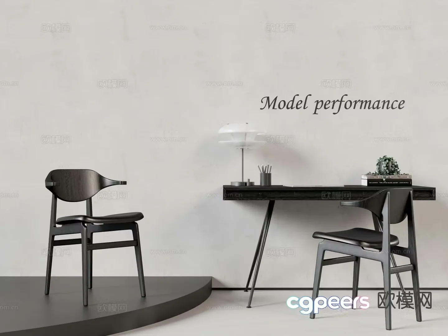 modern desk writing desk 3d model
