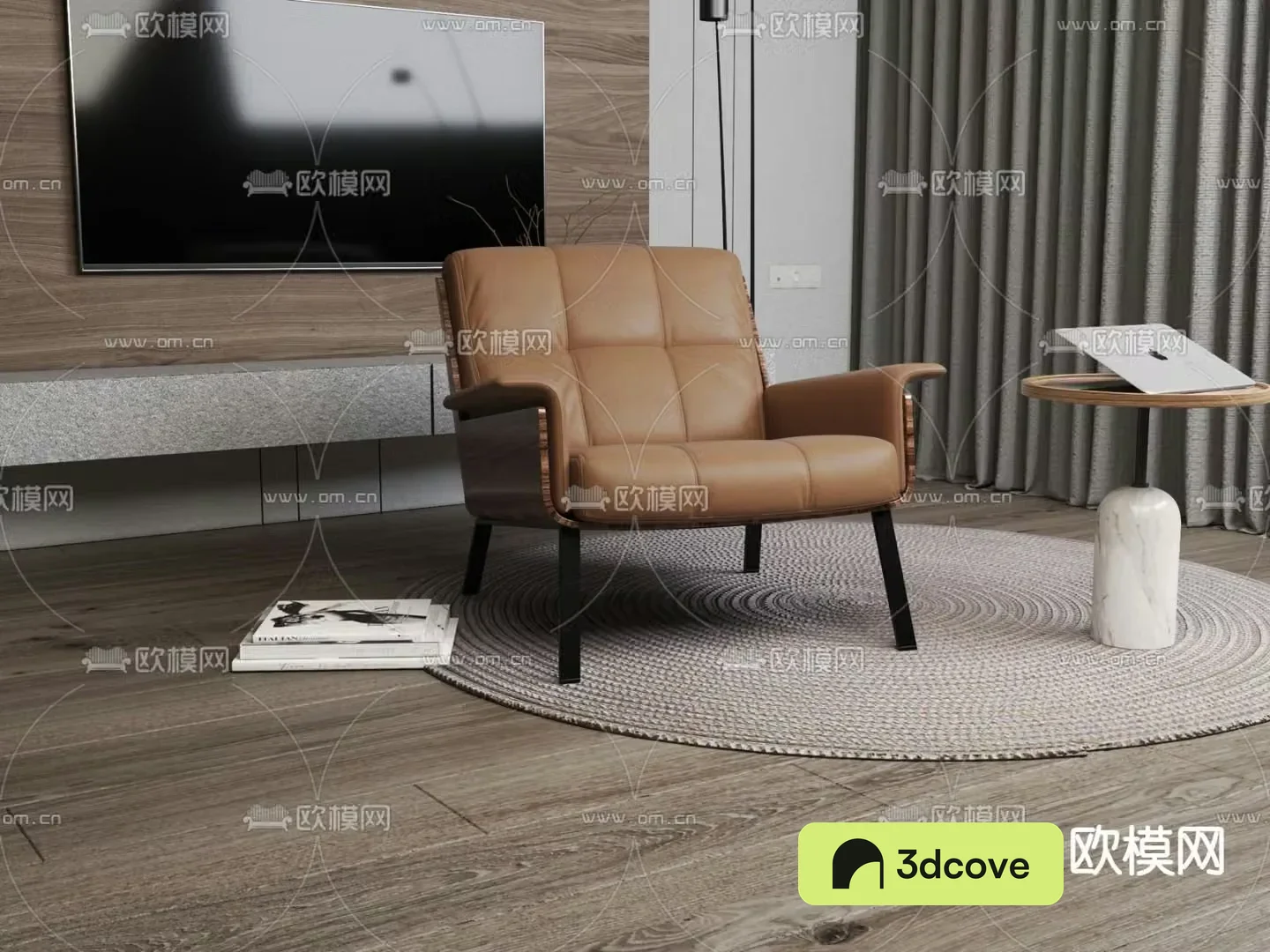 Leather sofa chair leisure chair
