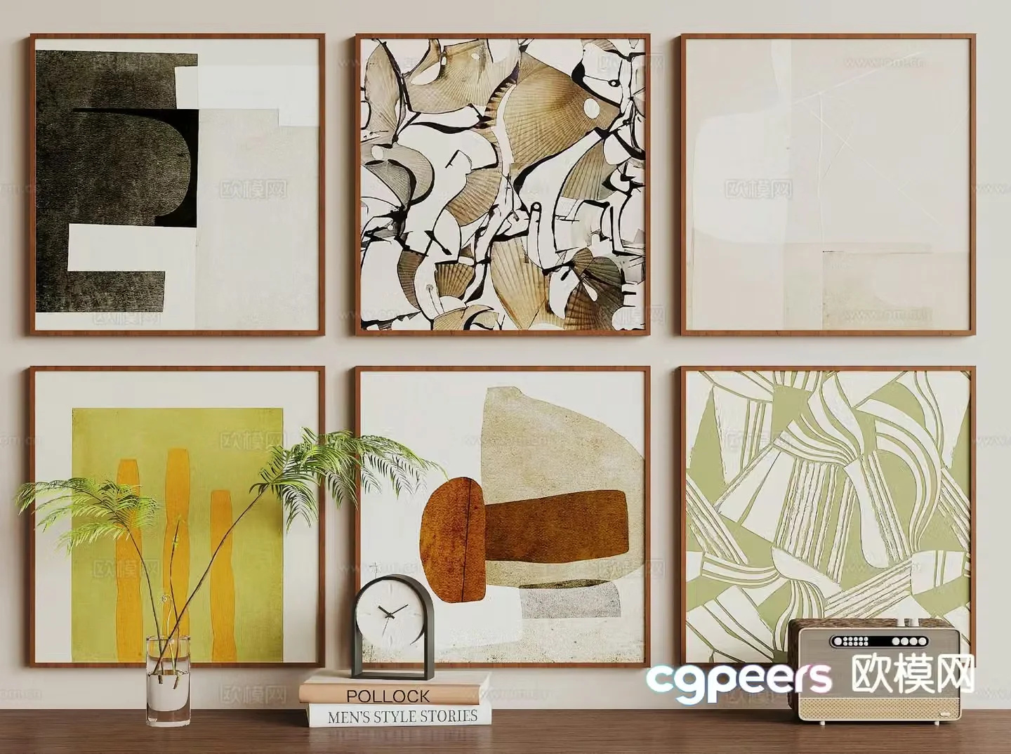 Modern decorative painting hanging painting 3d model