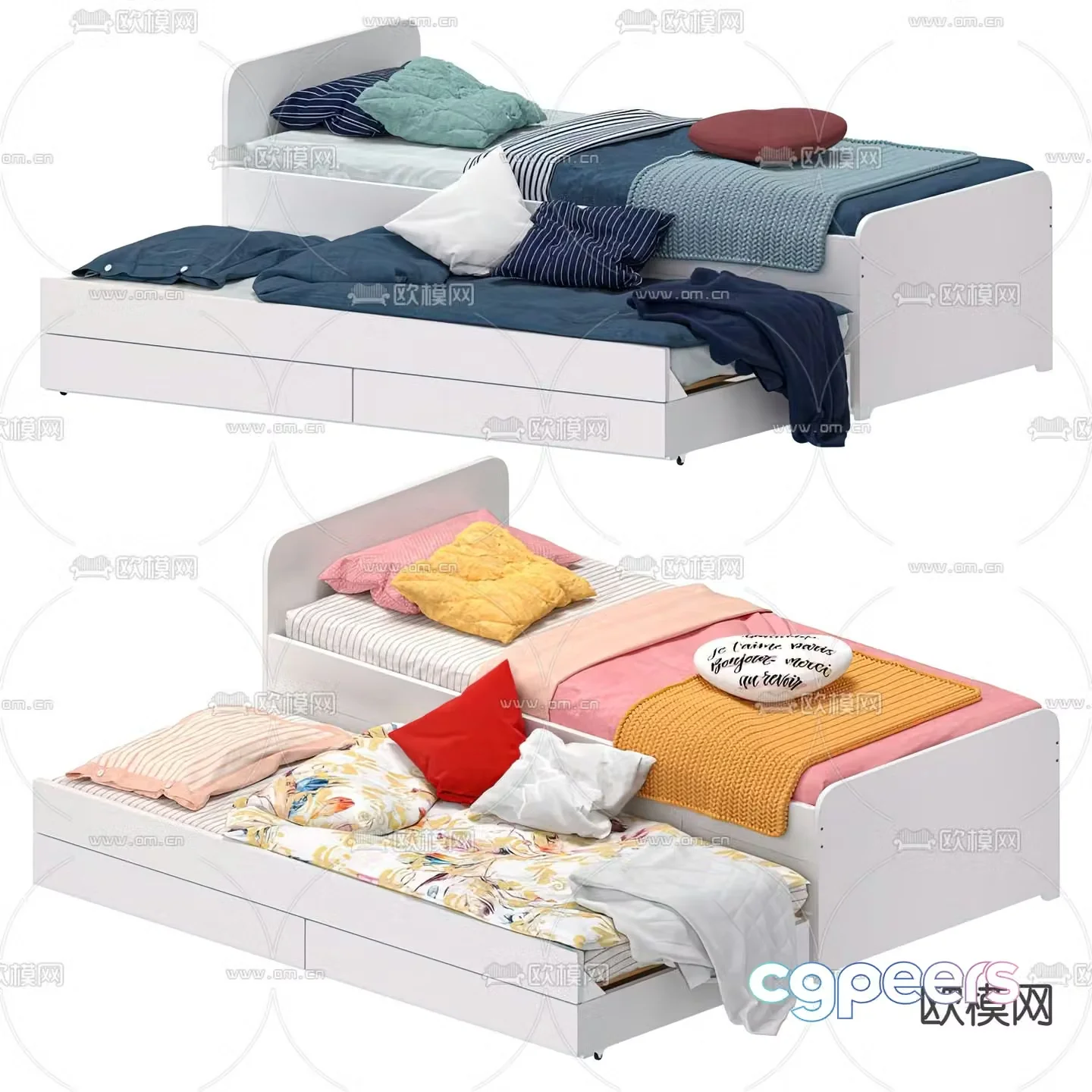 Nordic tatami children’s bed 3d model