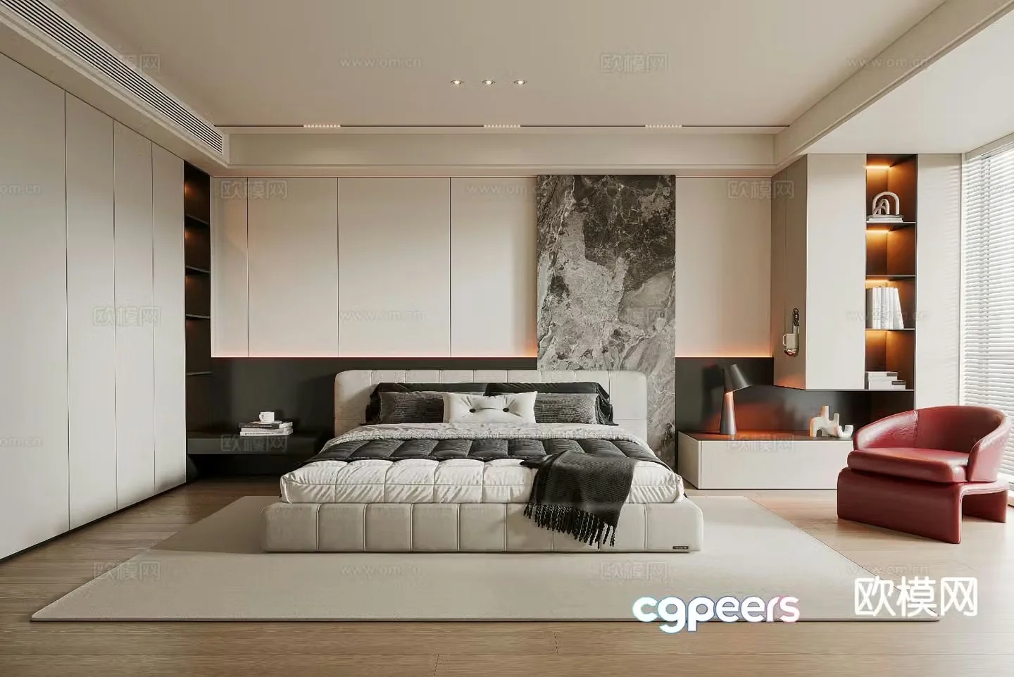 Italian style bedroom master bedroom 3d model