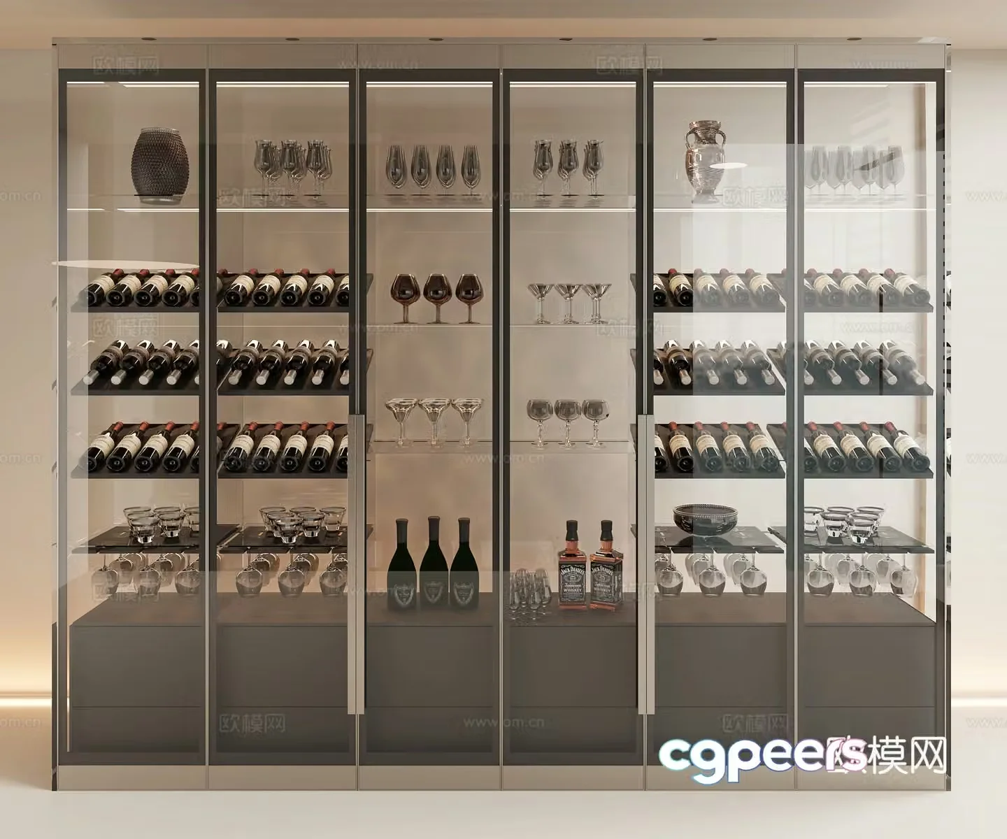 Modern wine cabinet 3d model
