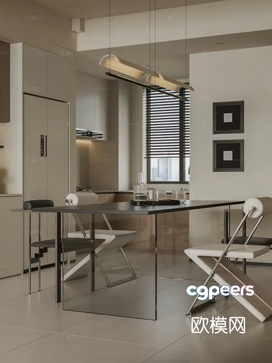 Modern restaurant 3d model