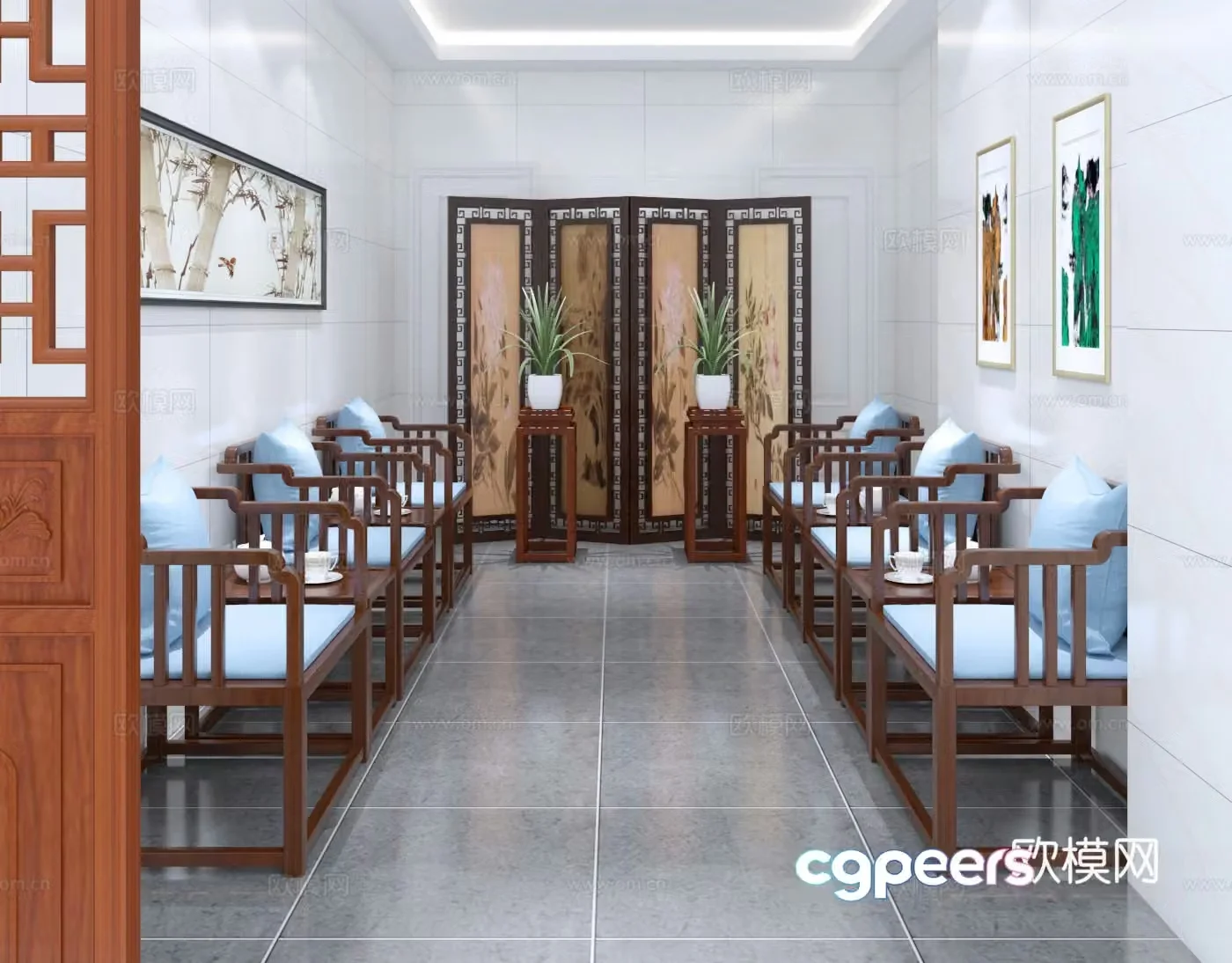 New Chinese style reception room 3D model