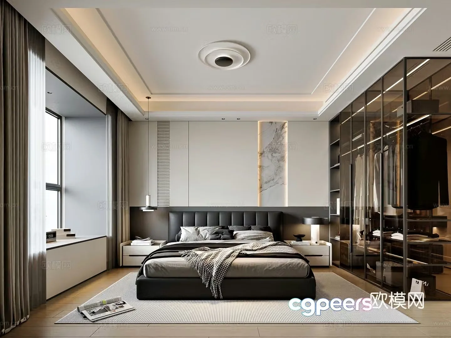 Modern style home bedroom 3d model