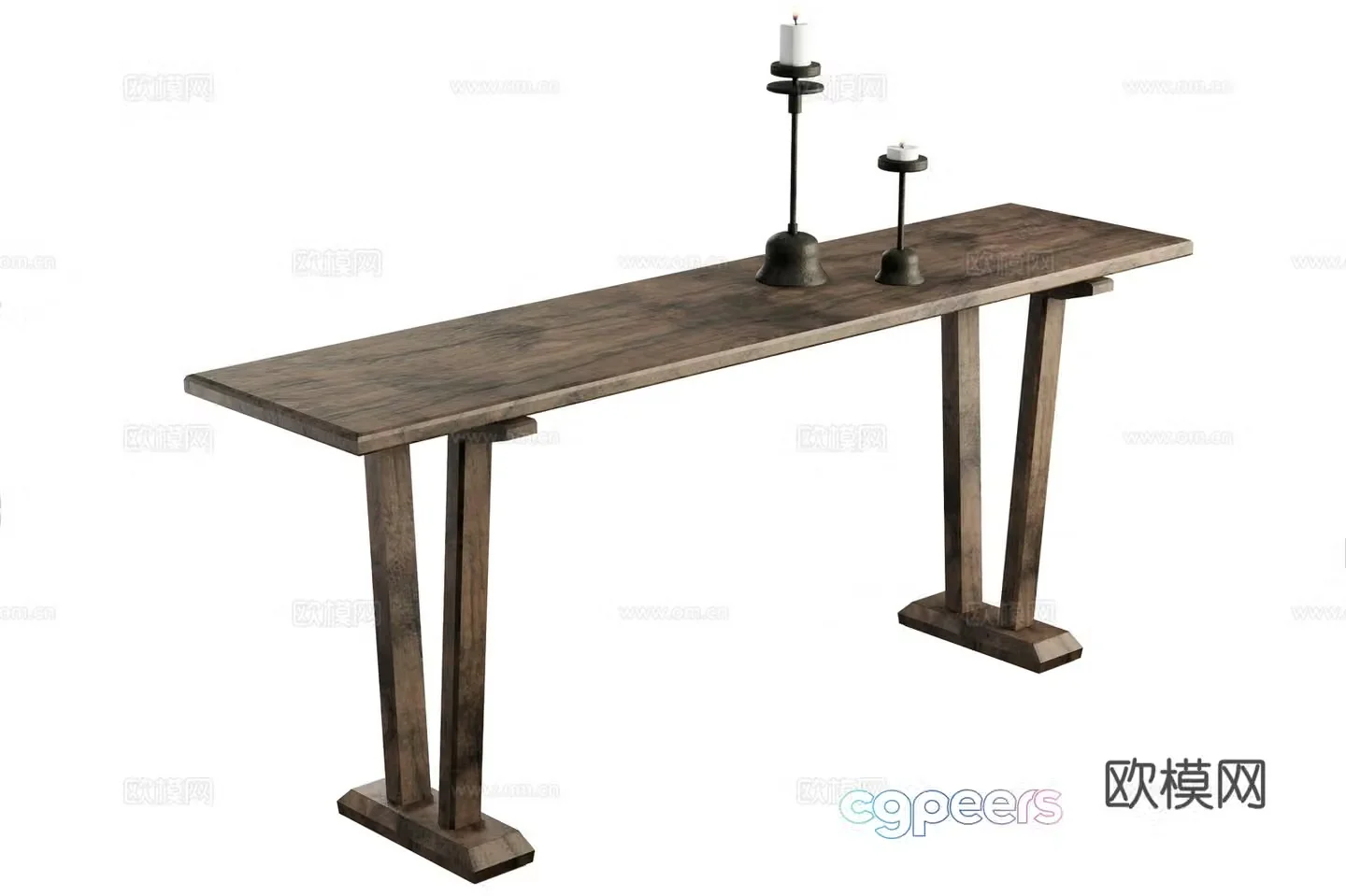 New Chinese style Wasabi Side table entrance table solid wood end view platform side table side table candlestick 3D model