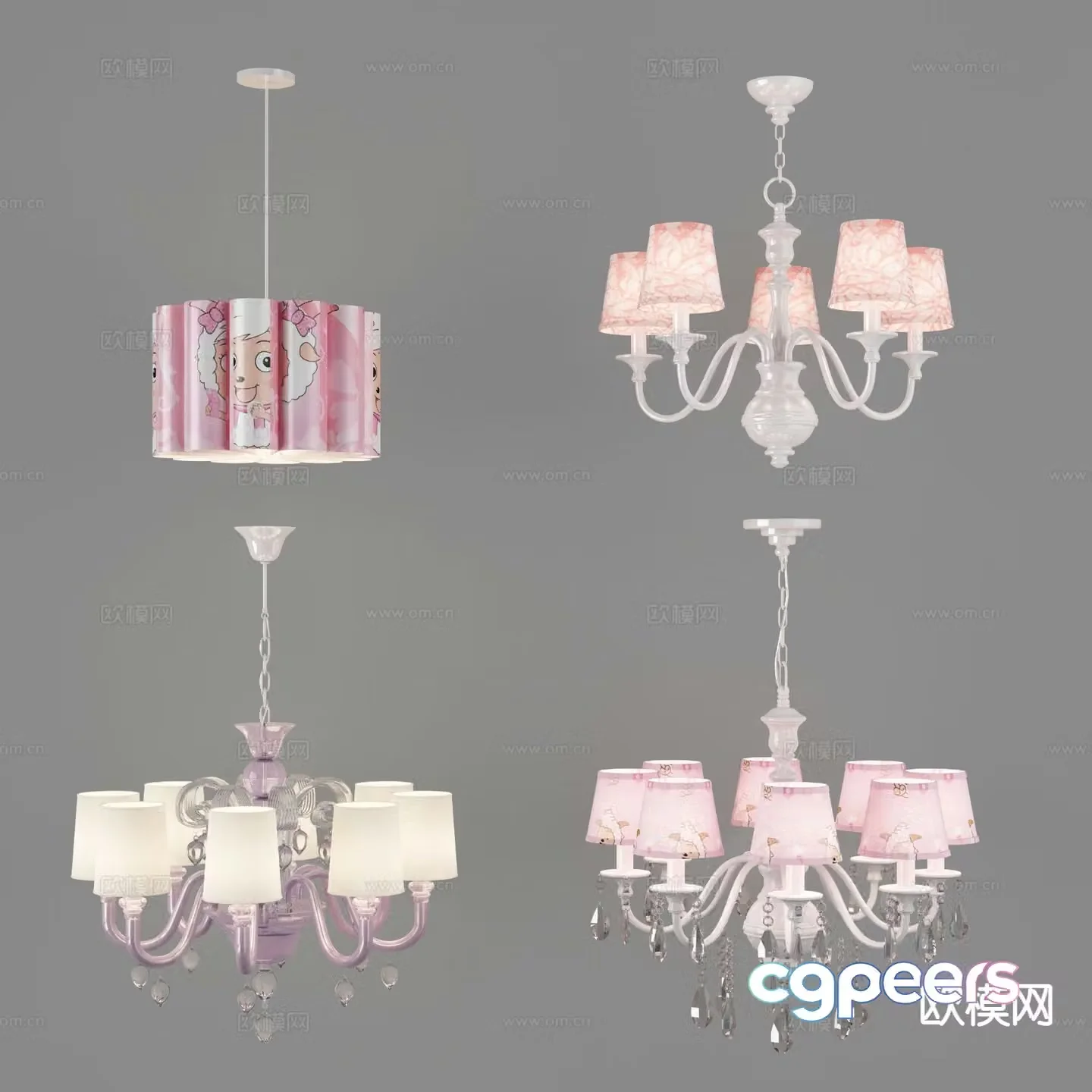 European style chandelier hall chandelier 3d model