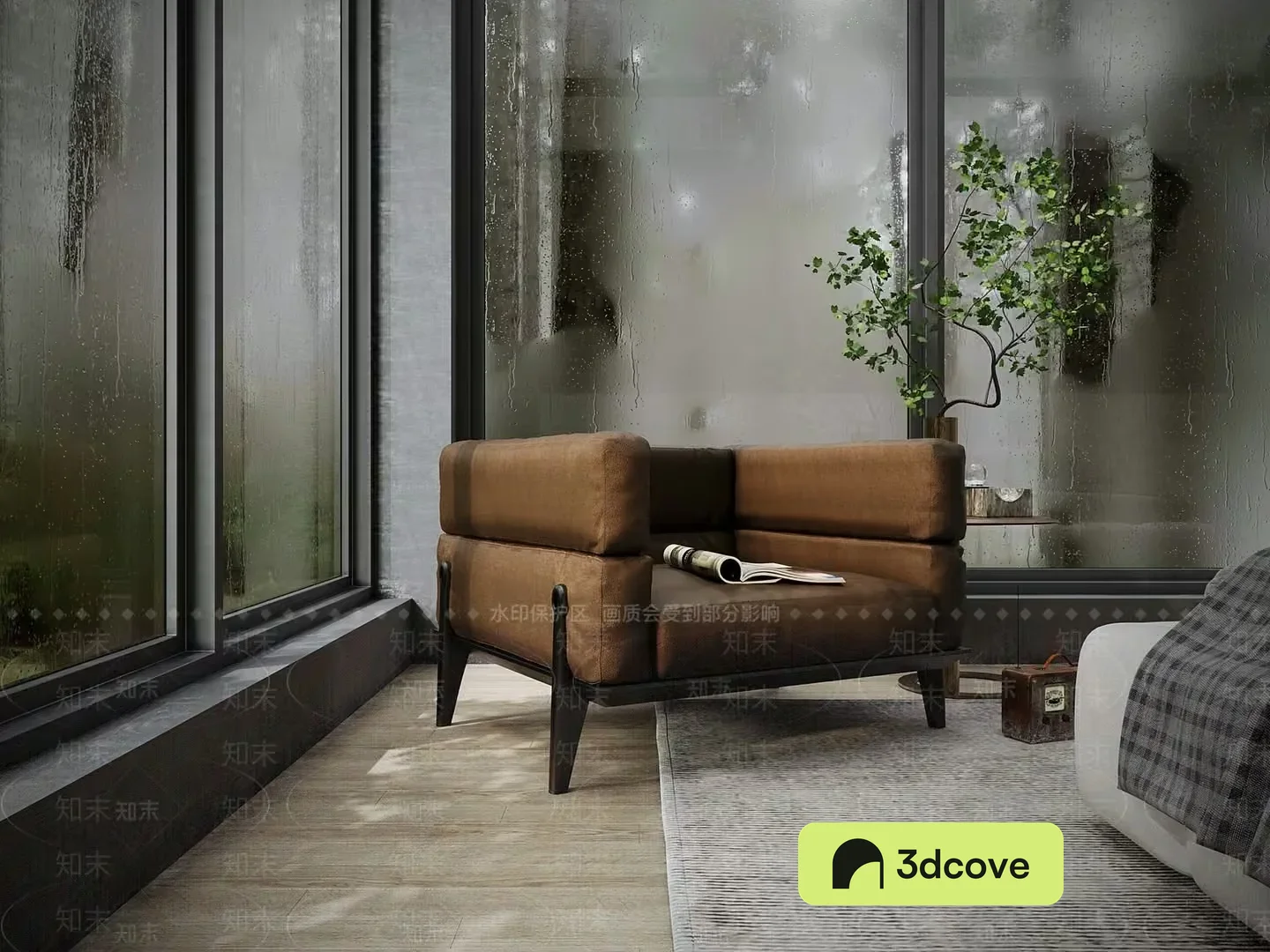 A Modern Brown Couch