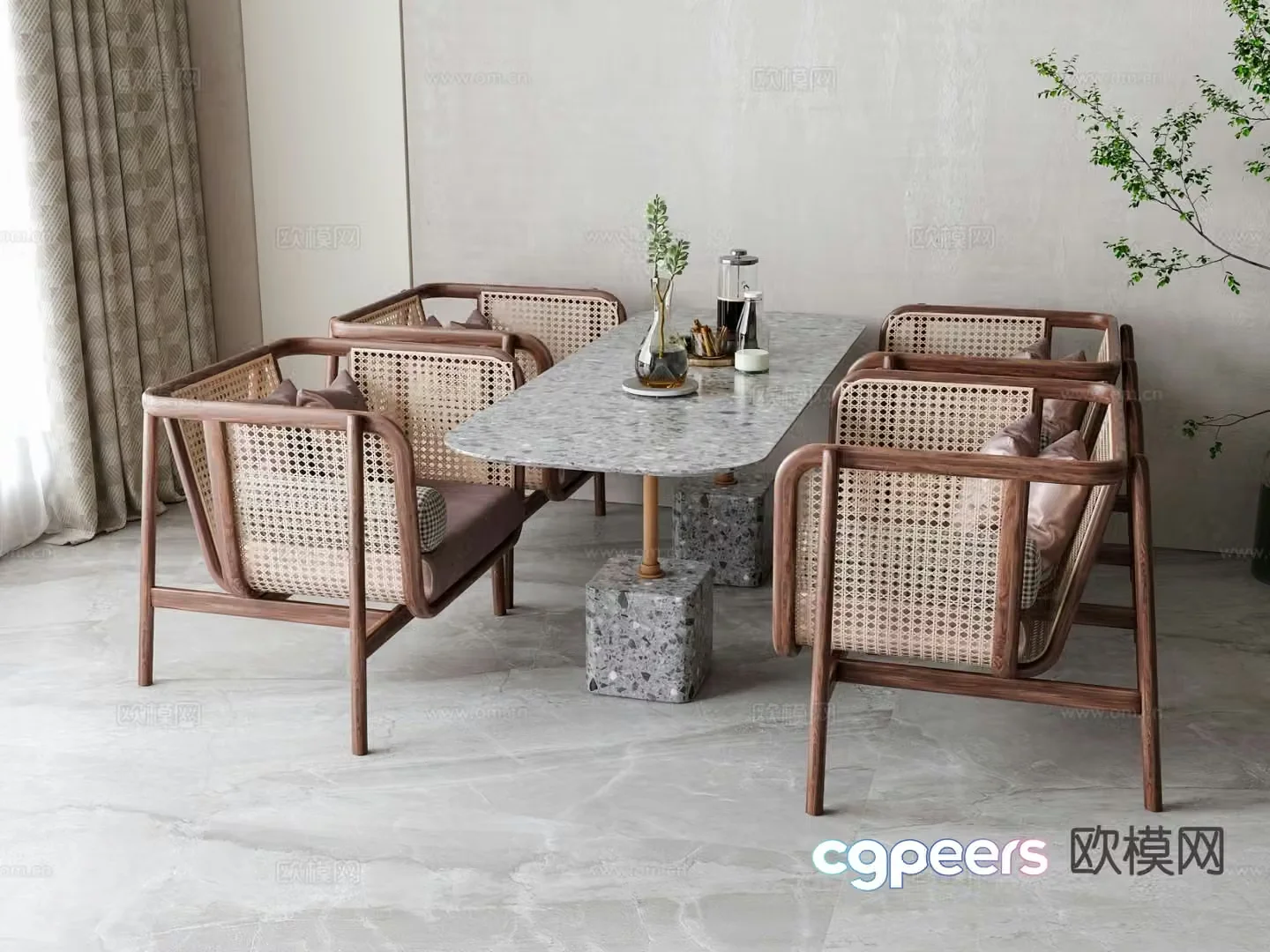 Leisure tables and chairs Negotiation tables and chairs 3d model
