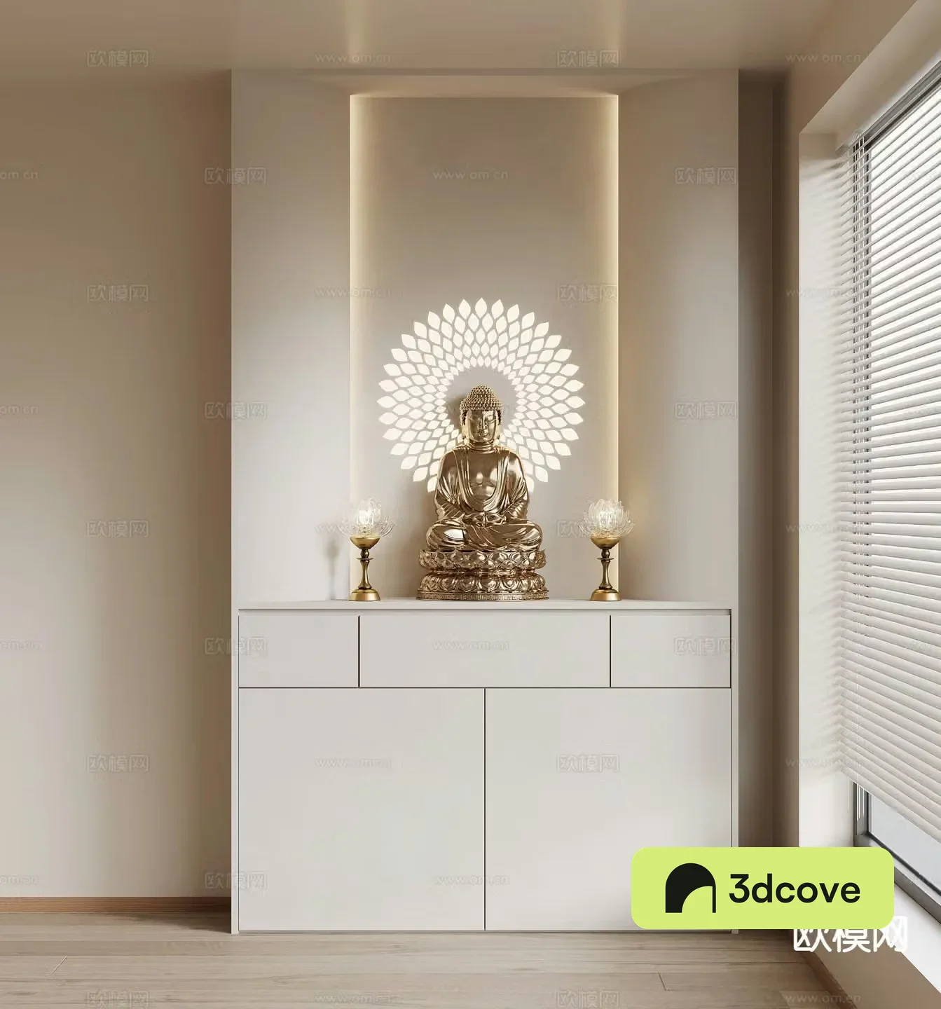 New Chinese style Buddhist niche cabinet Buddha statue