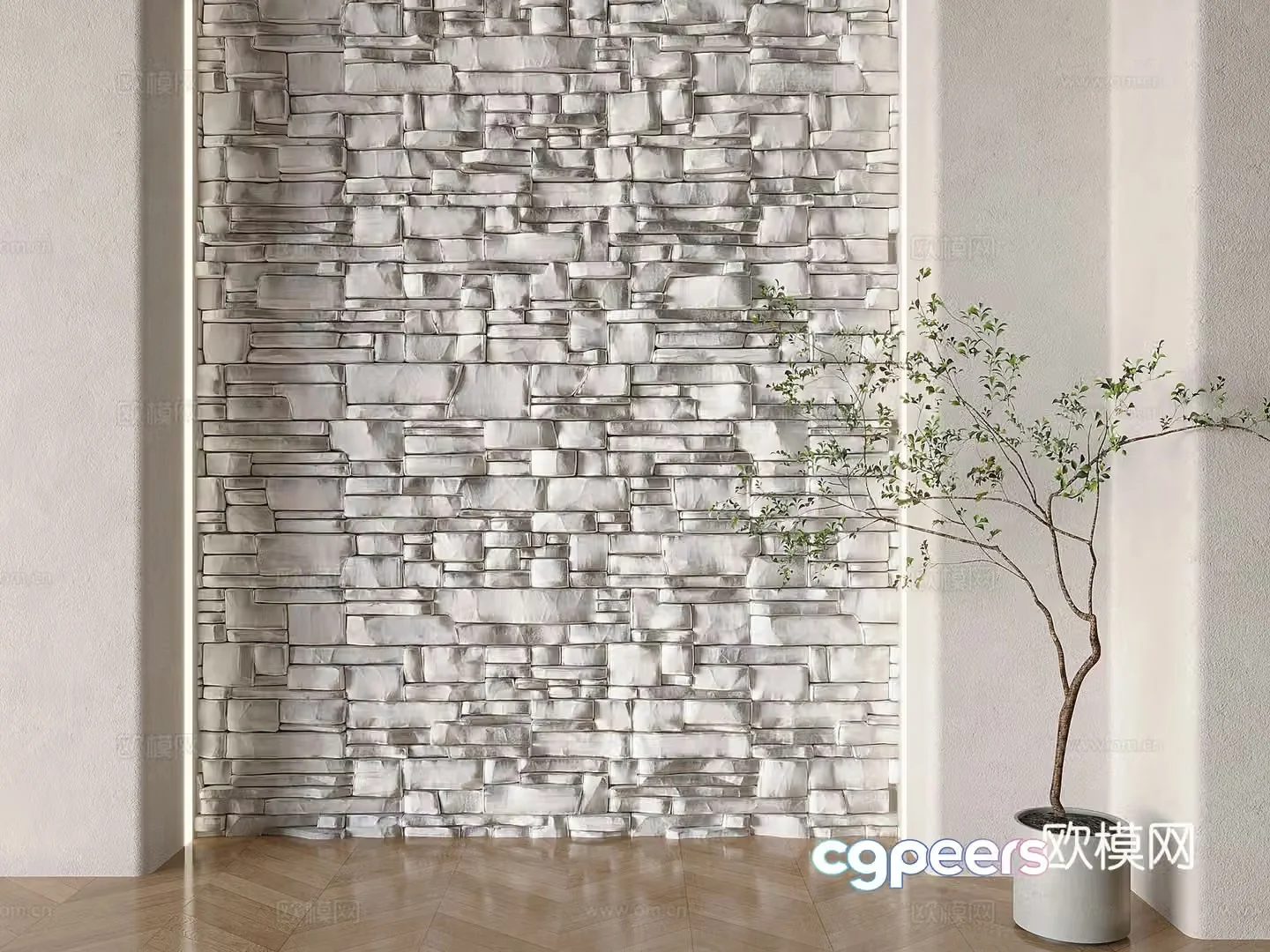pu stone background wall matte stone wall rock background wall 3d model
