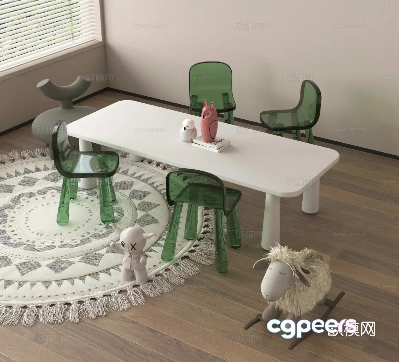 Children’s table and chairs Toy table and chairs Game table and chairs 3d model
