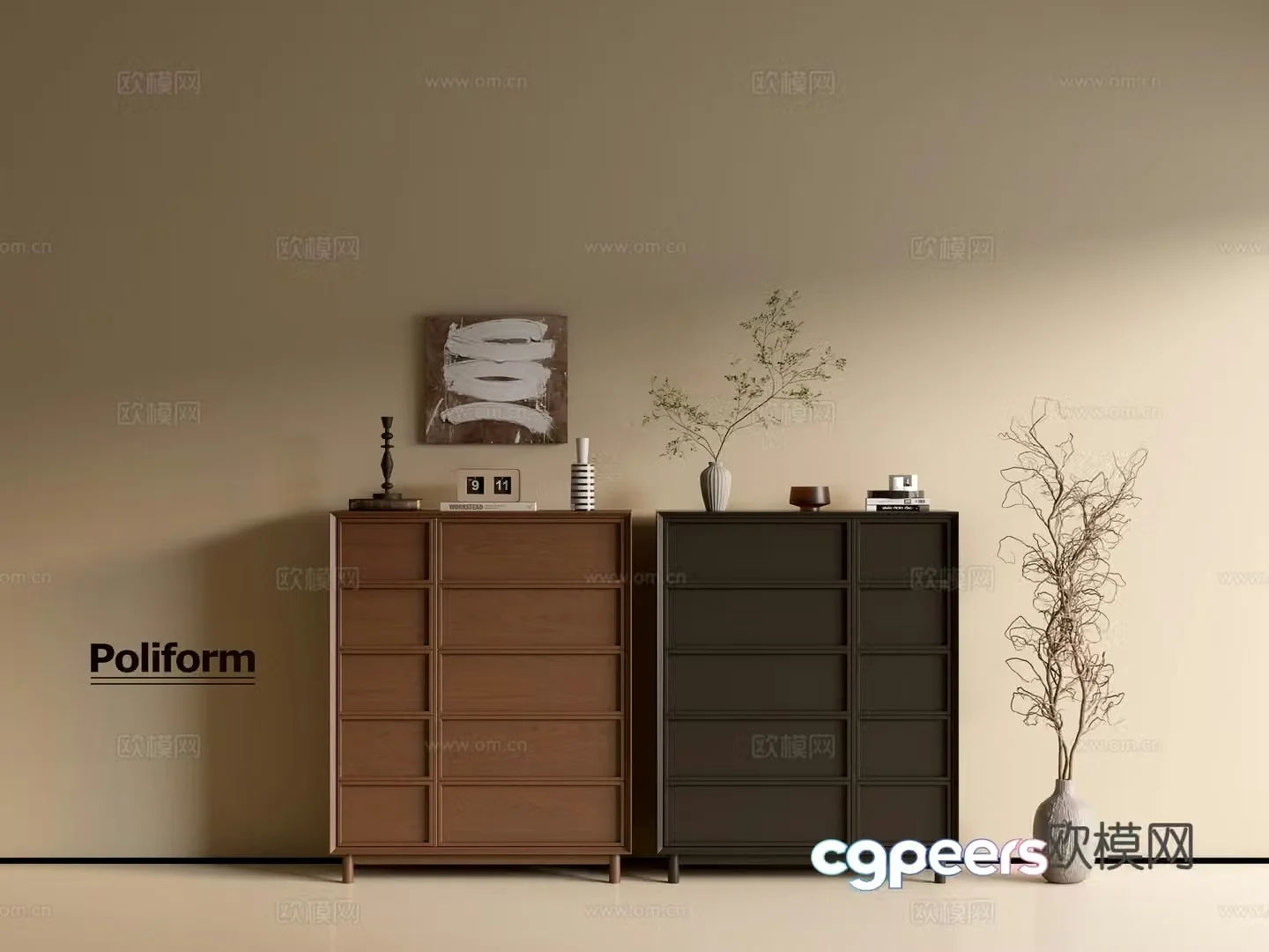 Modern wood grain cabinet ins wind minimalist wind cabinet whole cabinet sideboard balcony cabinet storage 3D model