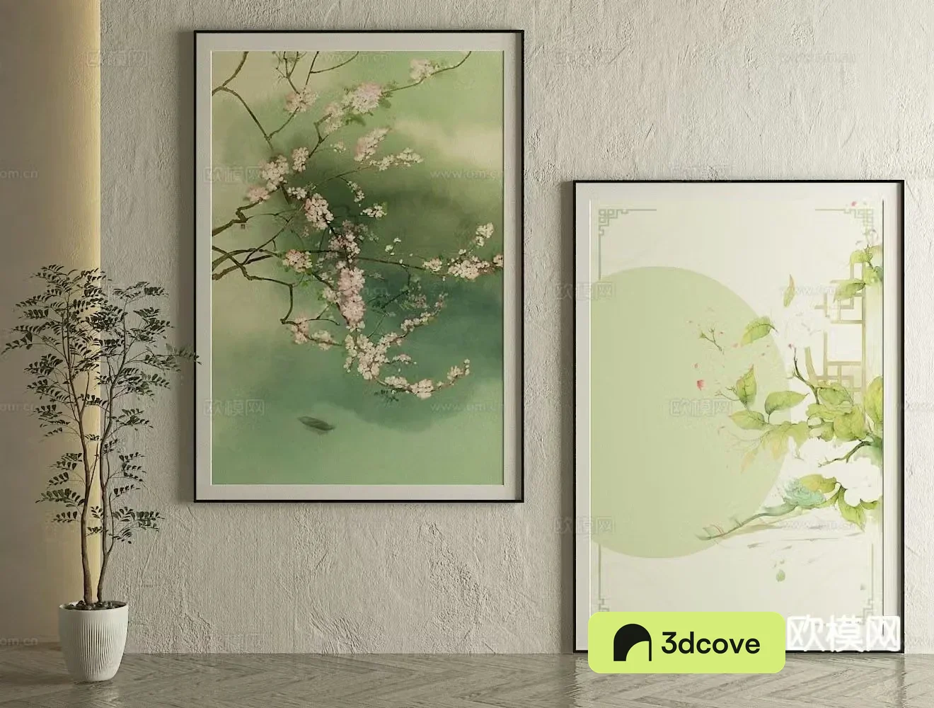 New Chinese style decorative painting flower painting oil painting