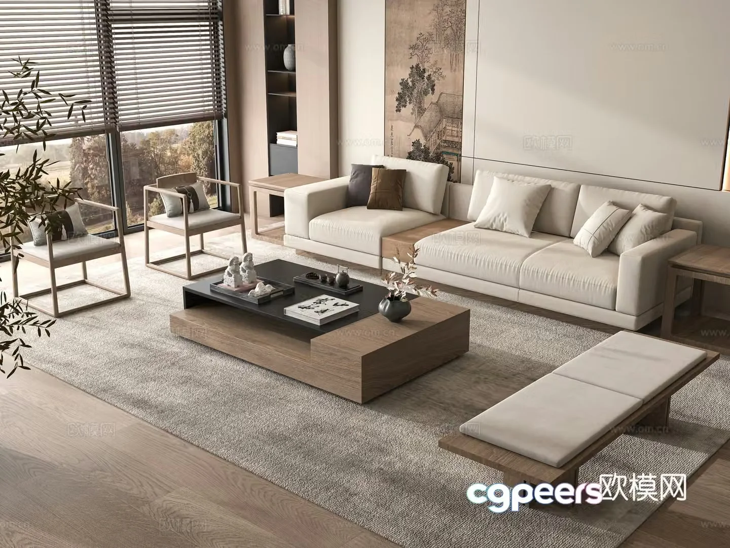 Medieval style modular sofa 3D model
