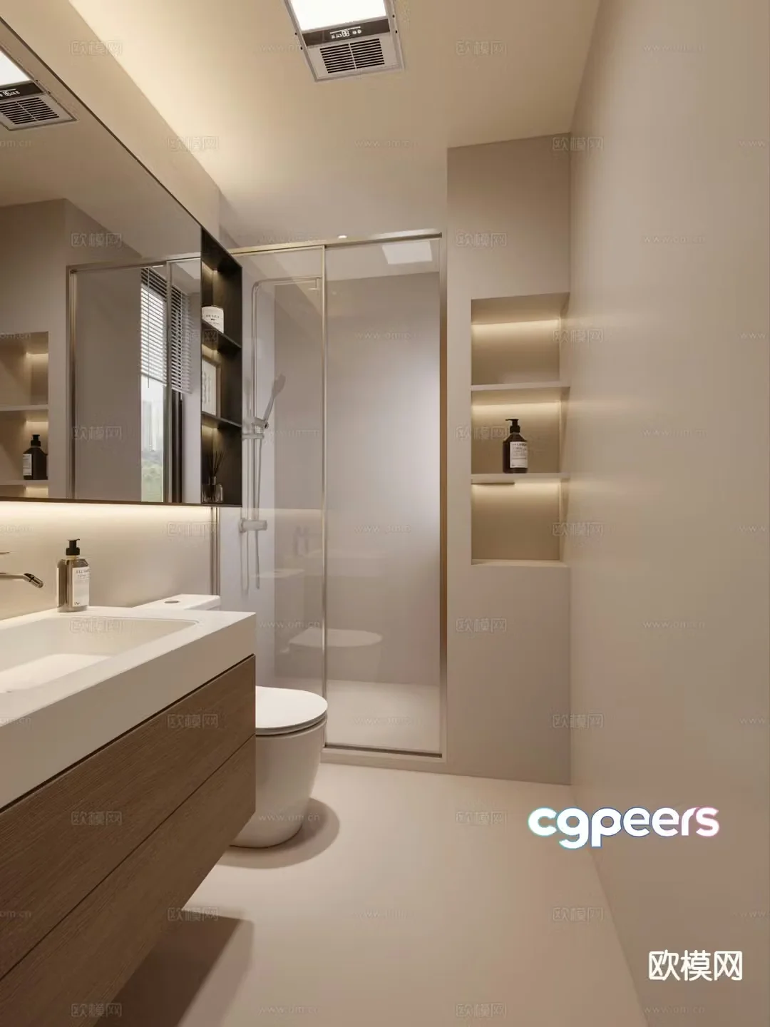 modern bathroom bathroom toilet 3d model