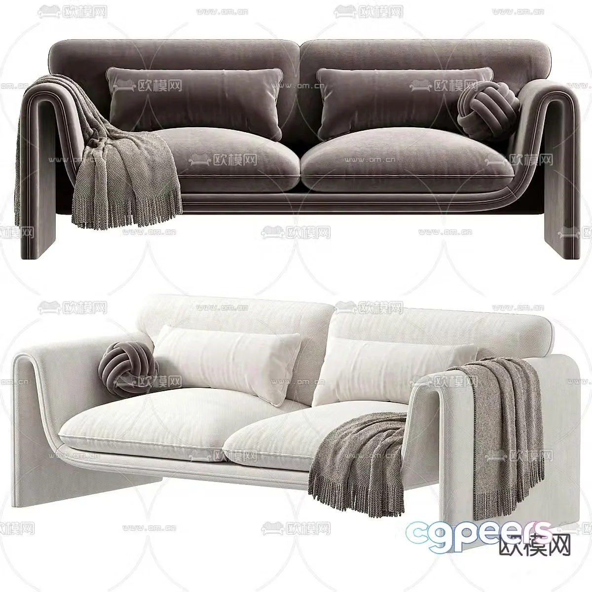 Double sofa 3d model