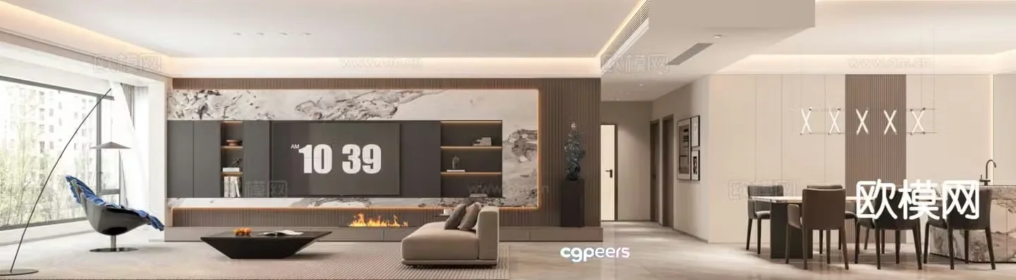 Modern guest restaurant 3d model