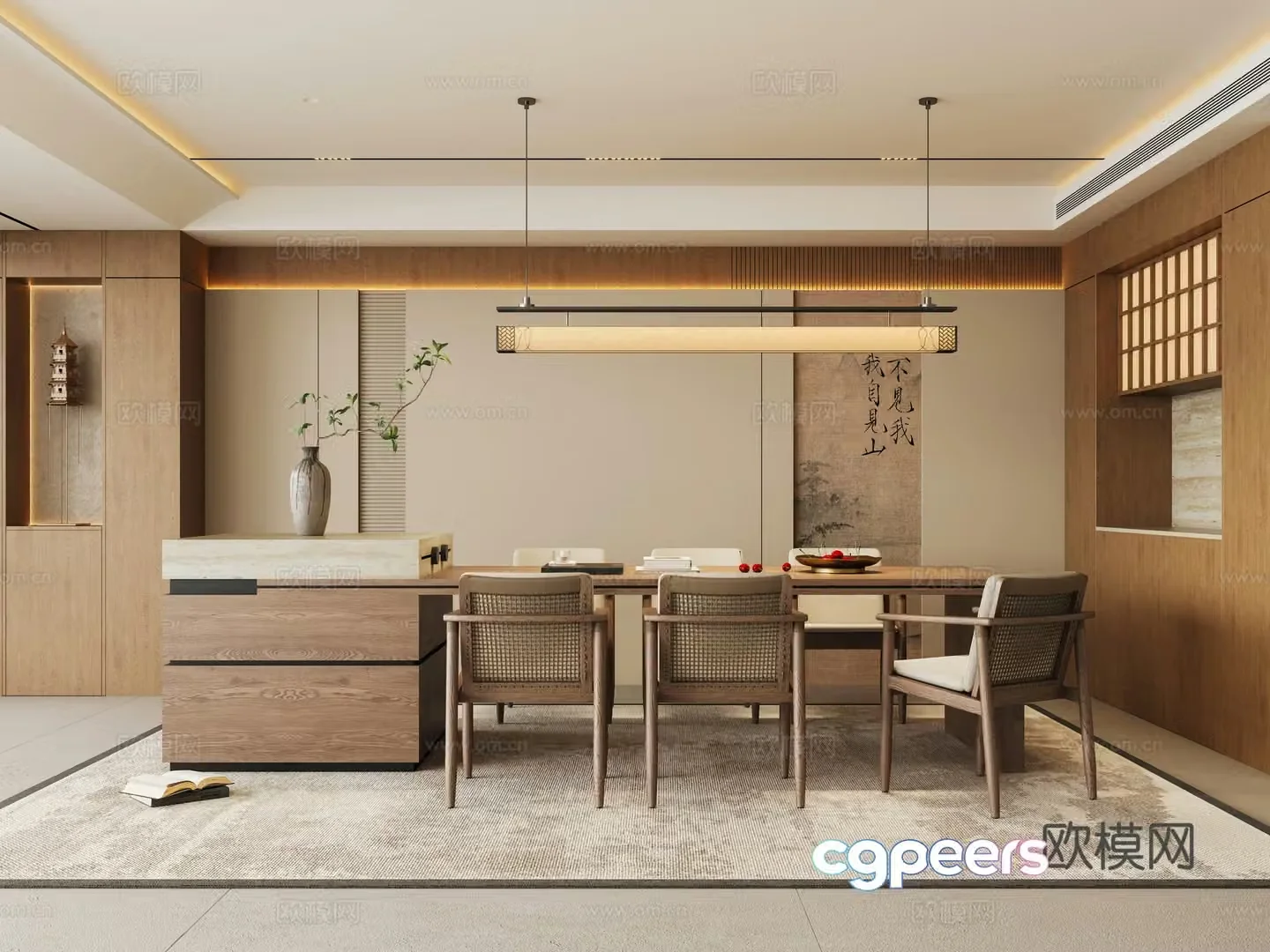 Zen New Chinese Home Restaurant 3D Model