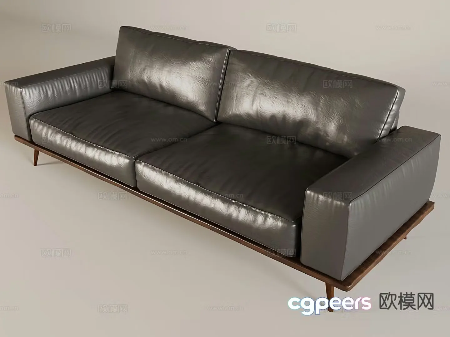 Italian sofa double sofa leather sofa 3D model