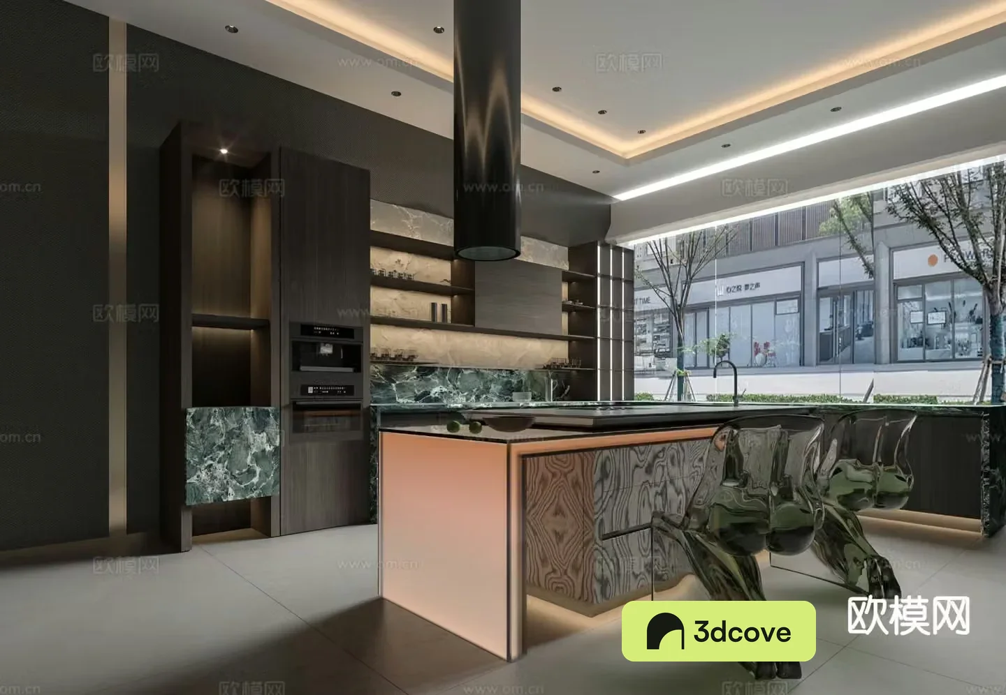 Light luxury island restaurant island western kitchen