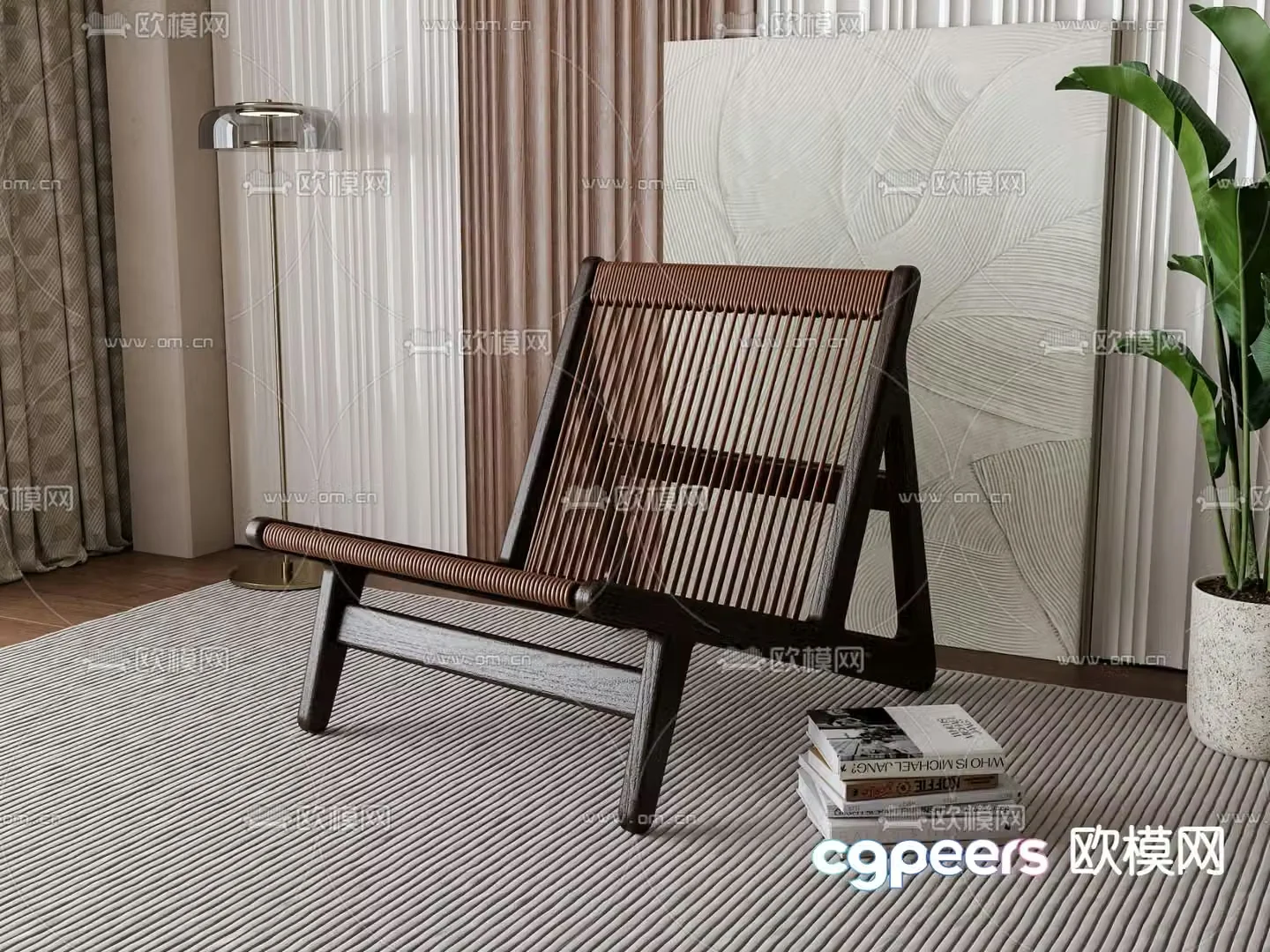 Wabi-sabi chair leisure chair 3d model