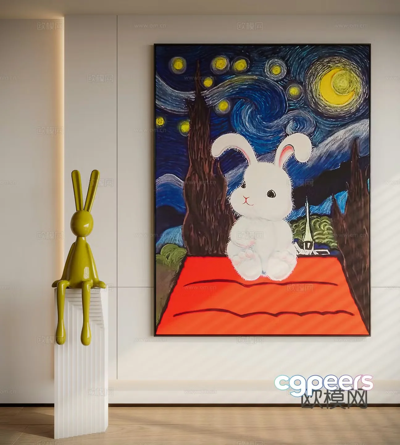 Modern minimalist decorative painting 3d model