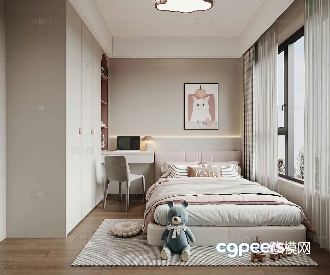 Modern girl’s room second bedroom bedroom 3d model