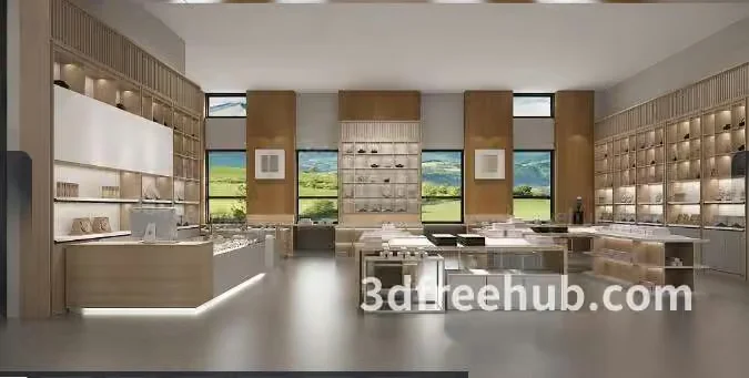 A Modern Office Space 3D Model – 23596 – VRAY Render