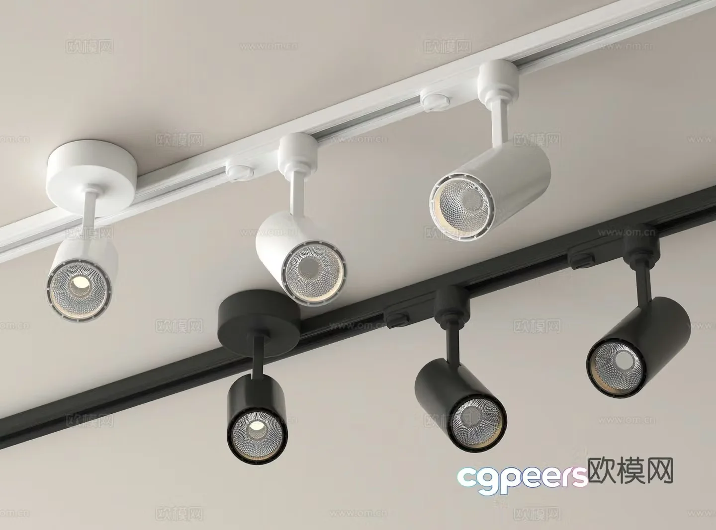 track spotlight downlight spotlight 3d model