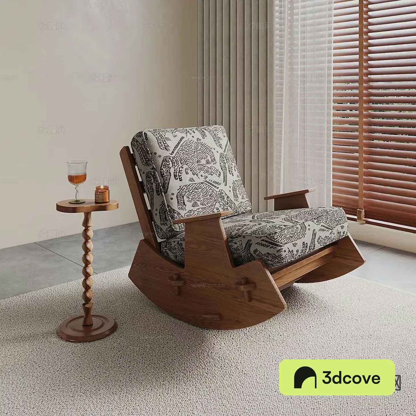 Medieval style retro chair rocking chair leisure chair