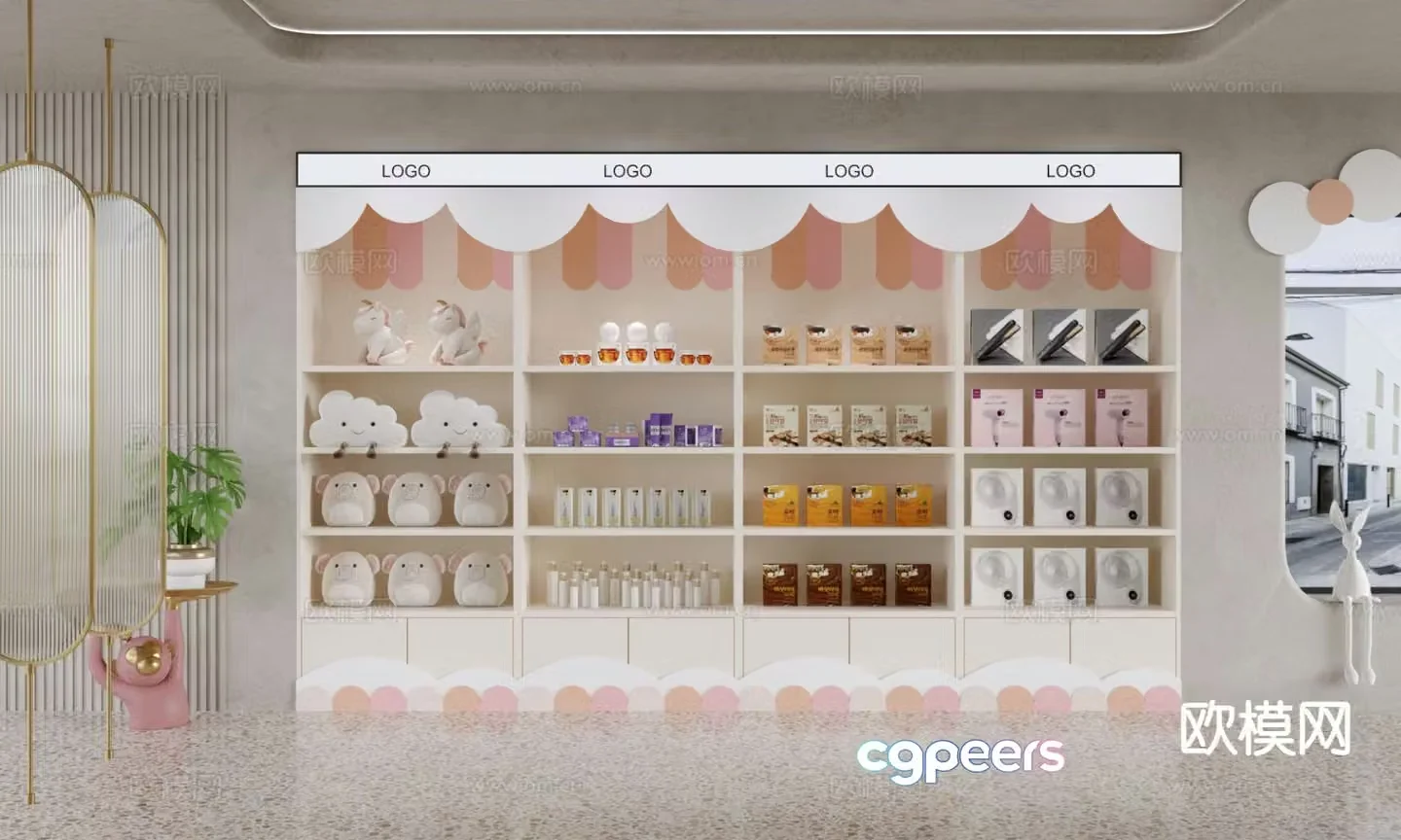 Display shelf product showcase 3d model