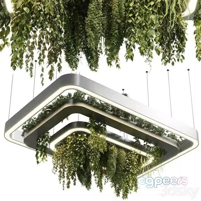 3ds Max Free – Pot light pendant plant light hanging 11