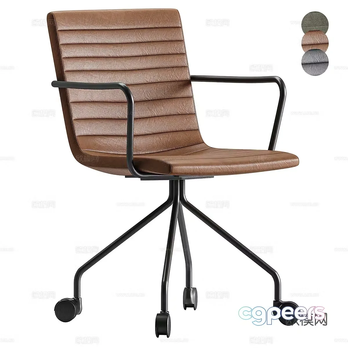 Modern Italian leather office chair 3d model