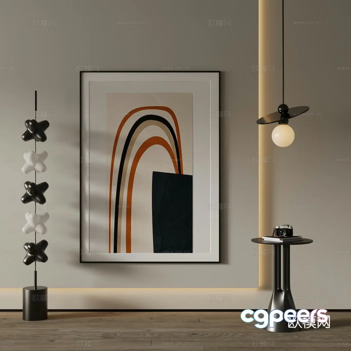 Modern Art Painting Decorative Painting 3D Model