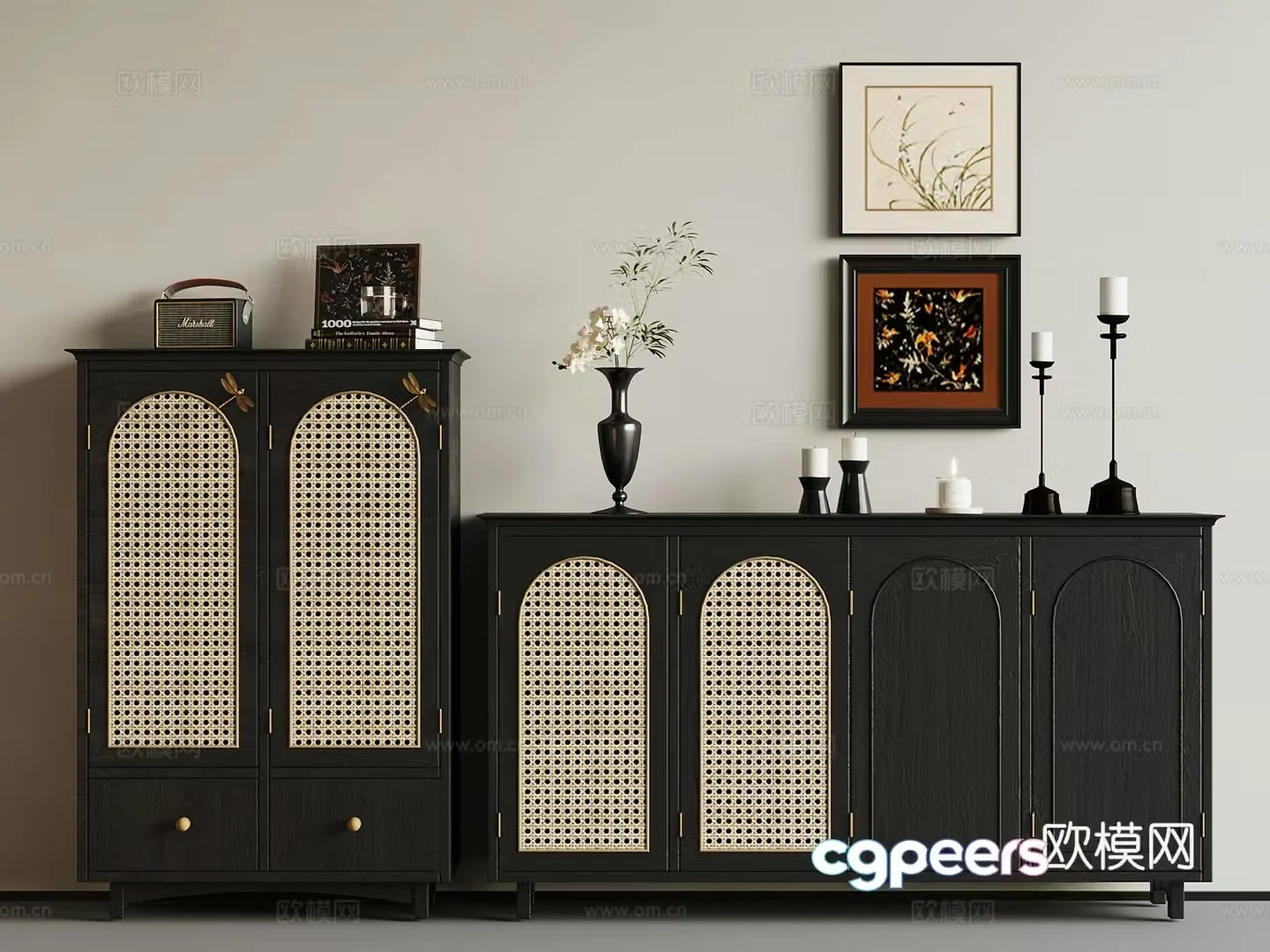 French shoe cabinet 3d model