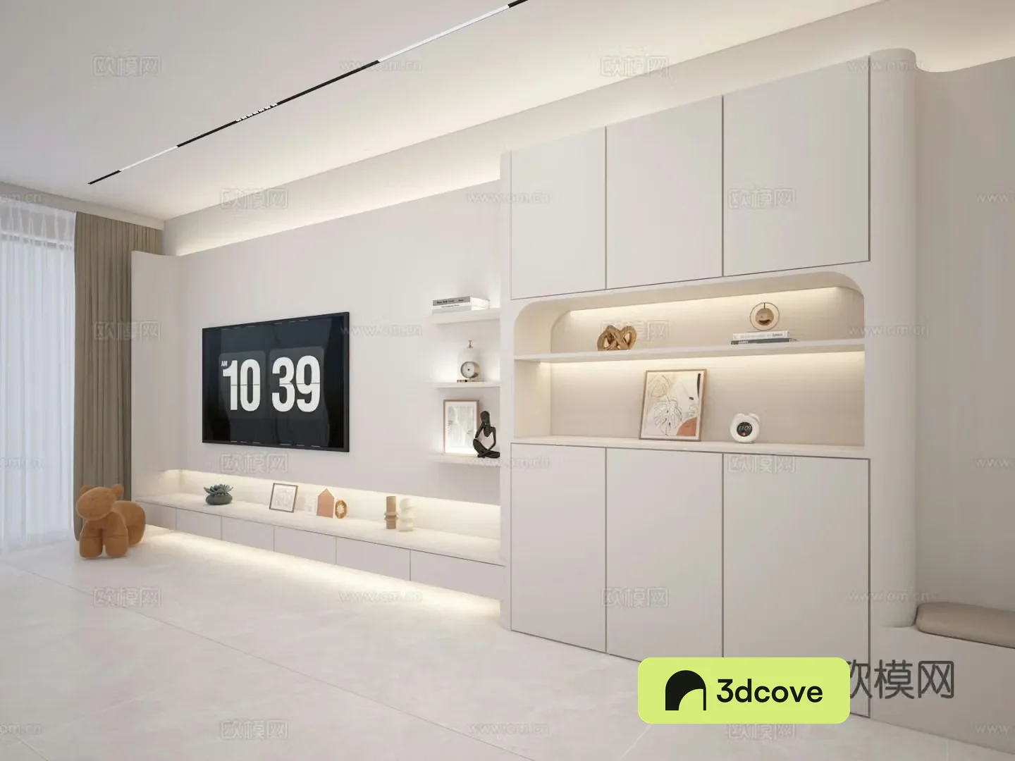 Modern TV wall integrated cabinet TV cabinet