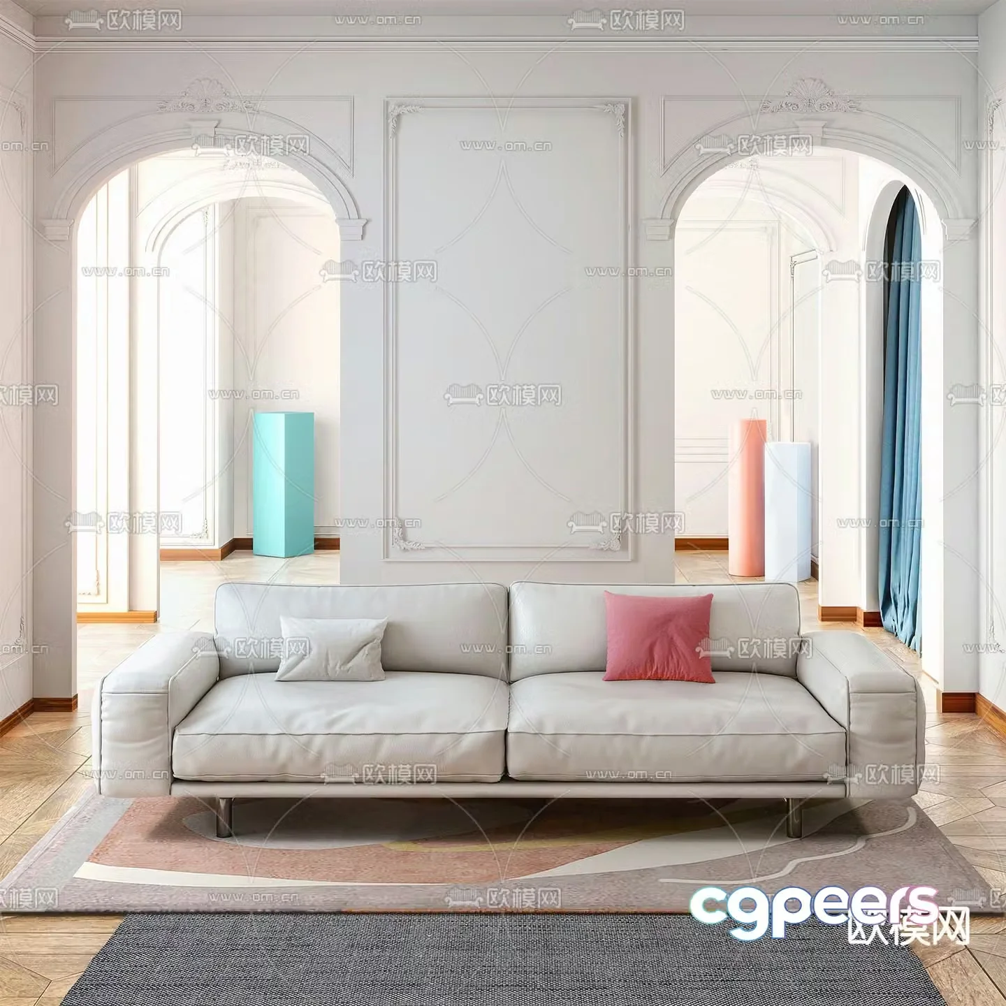 Double sofa 3d model