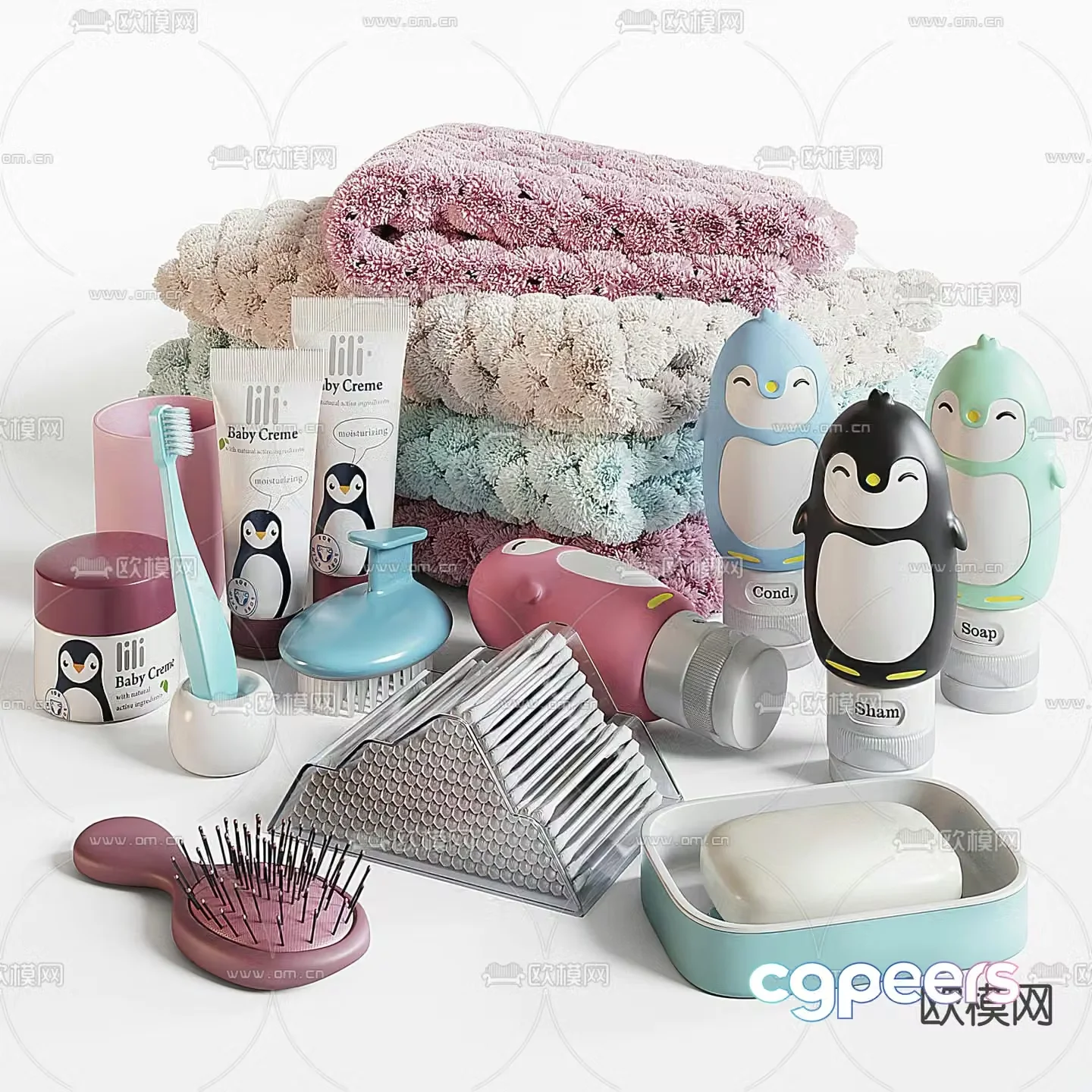 Modern children’s washing supplies 3d model