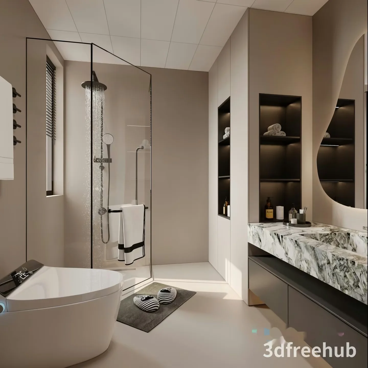 Modern Bathroom Design 3D Model – 19679 – VRAY Render