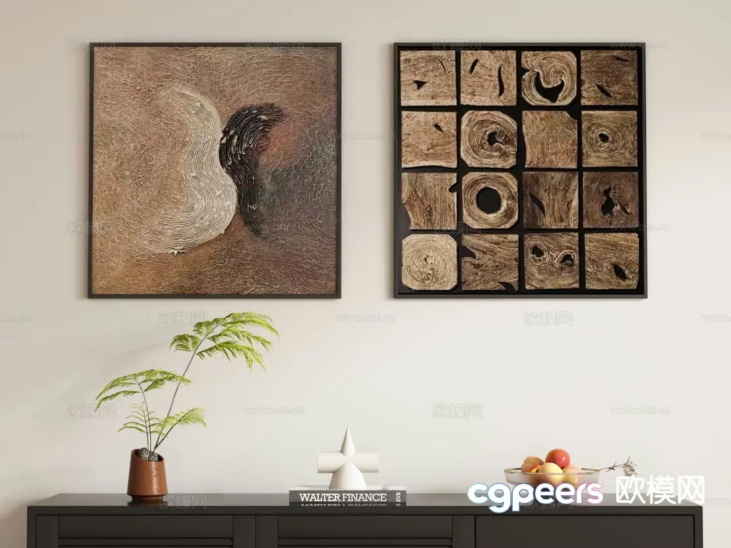 Medieval style hanging painting decorative painting 3d model
