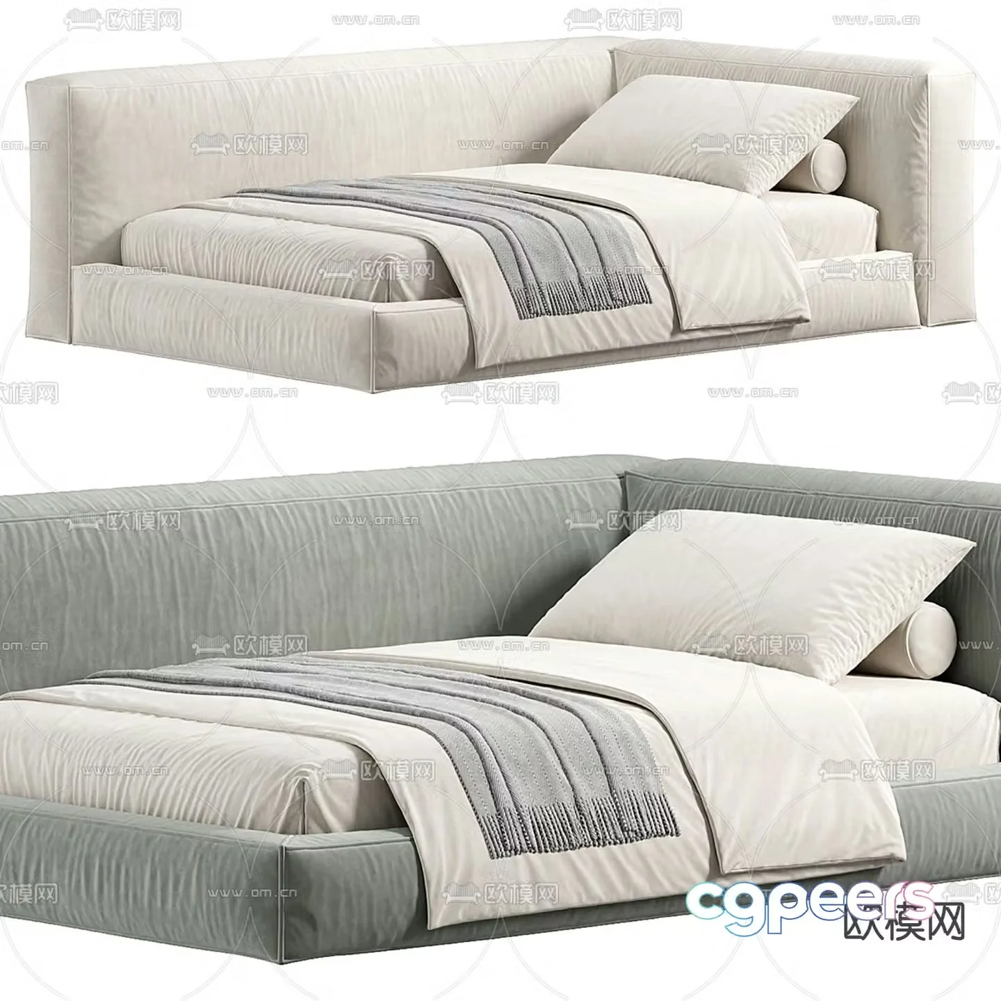 Modern single bed 3d model