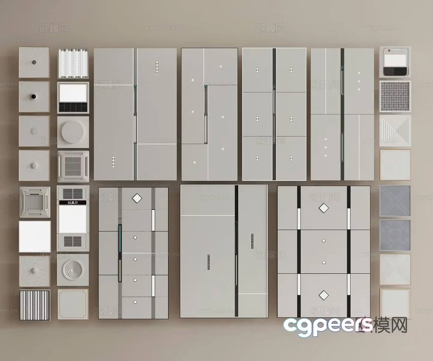 Aluminum buckle ceiling honeycomb ceiling integrated ceiling bathroom ceiling kitchen ceiling modern 3D model