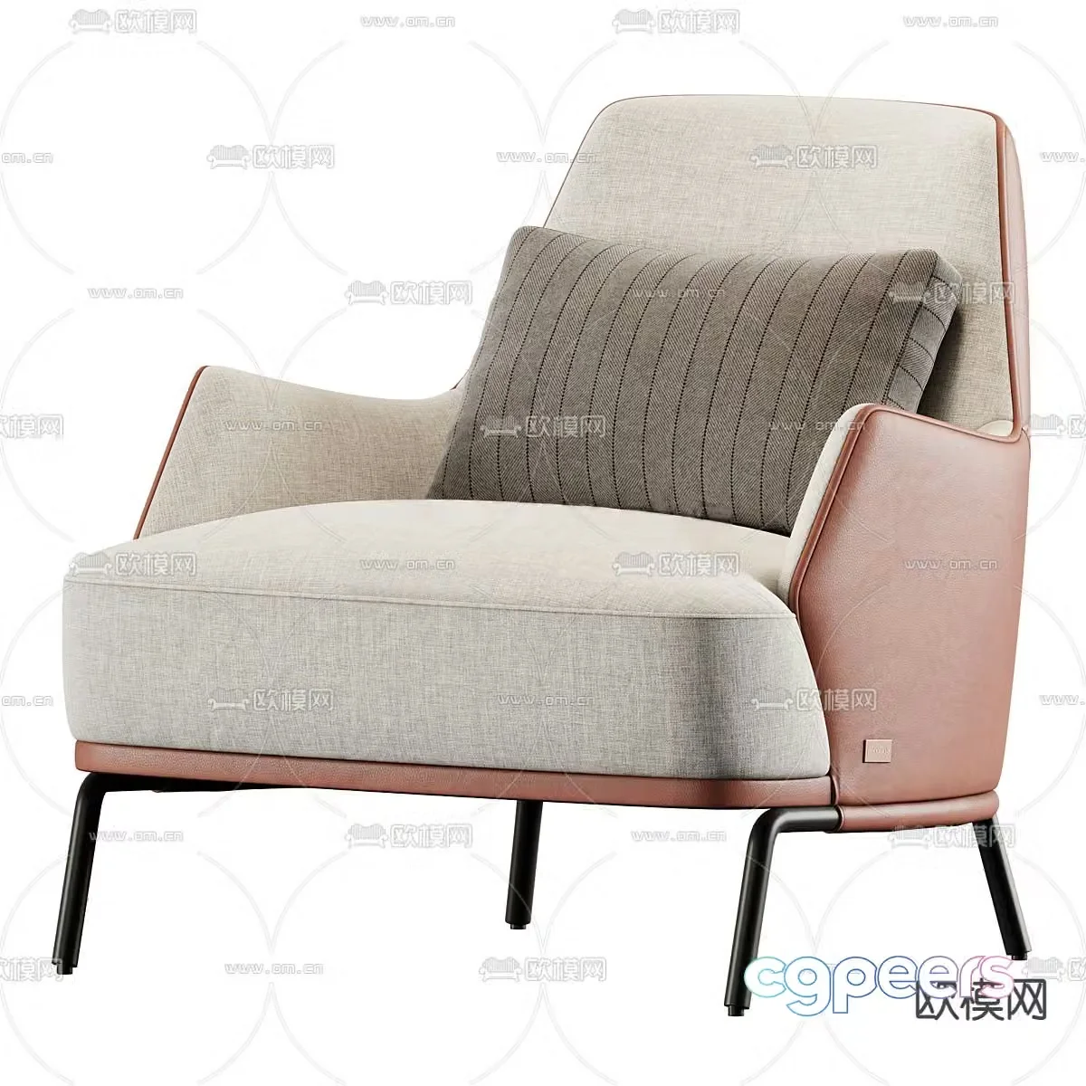 Modern fabric single sofa 3d model