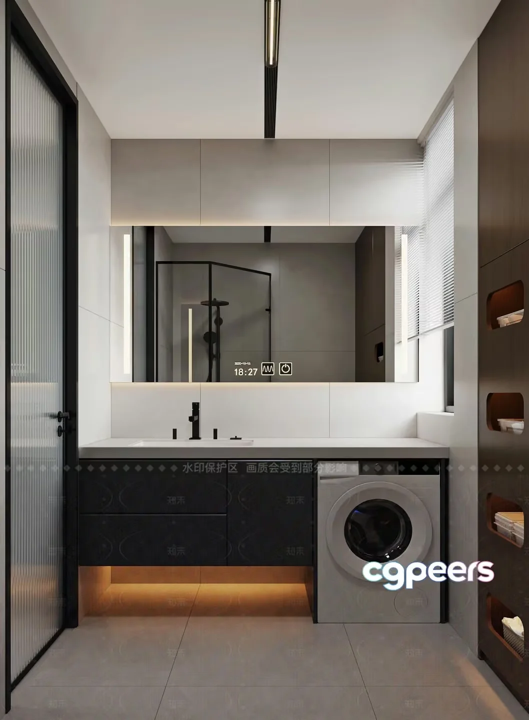 Modern Bathroom Design 3D Model – 6555 – VRAY Render