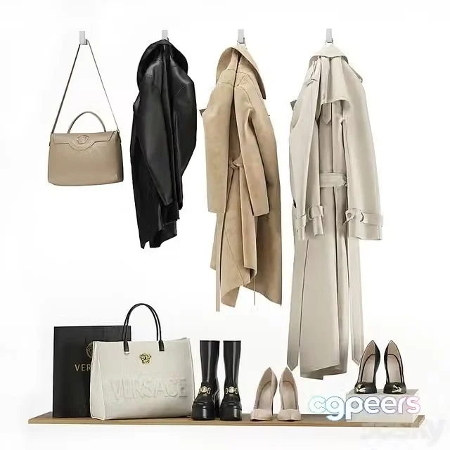 3ds Max Free – Hallway set 2 – coats