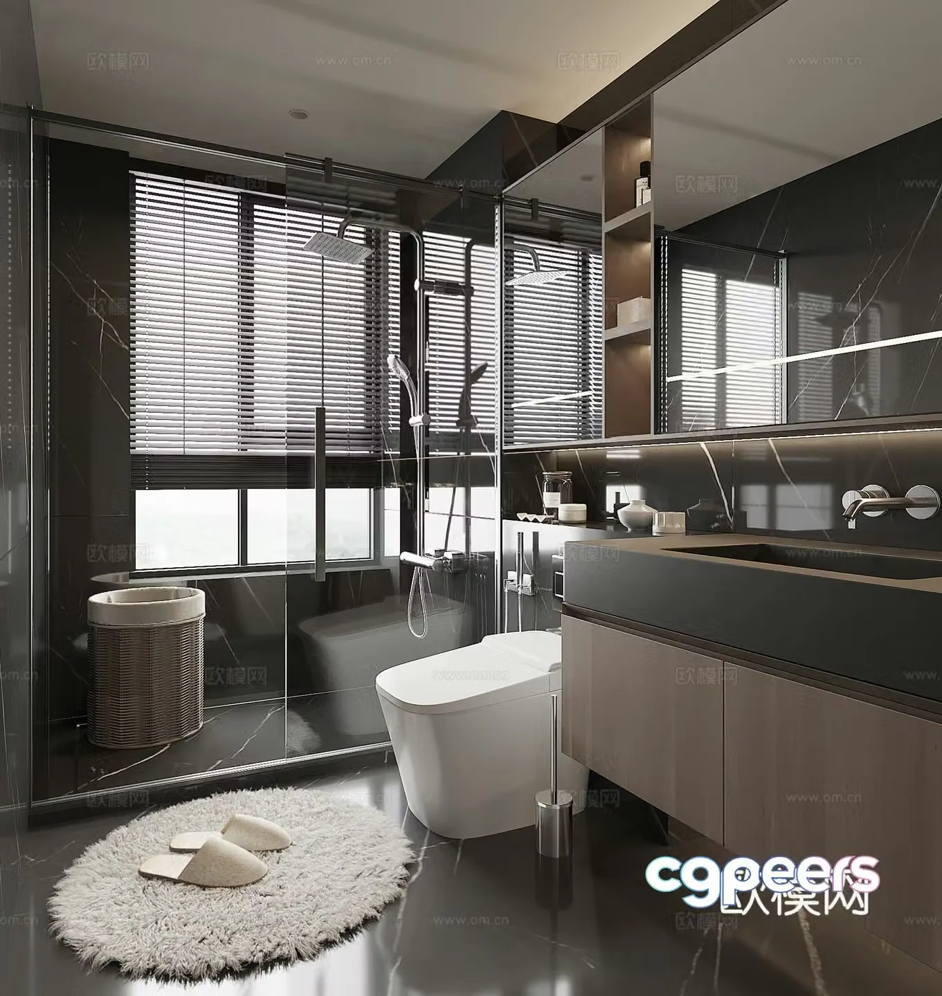 Modern bathroom bathroom 3d model